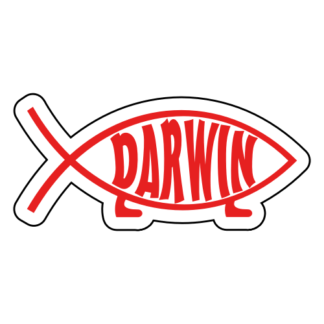 Darwin Fish Sticker (Red)